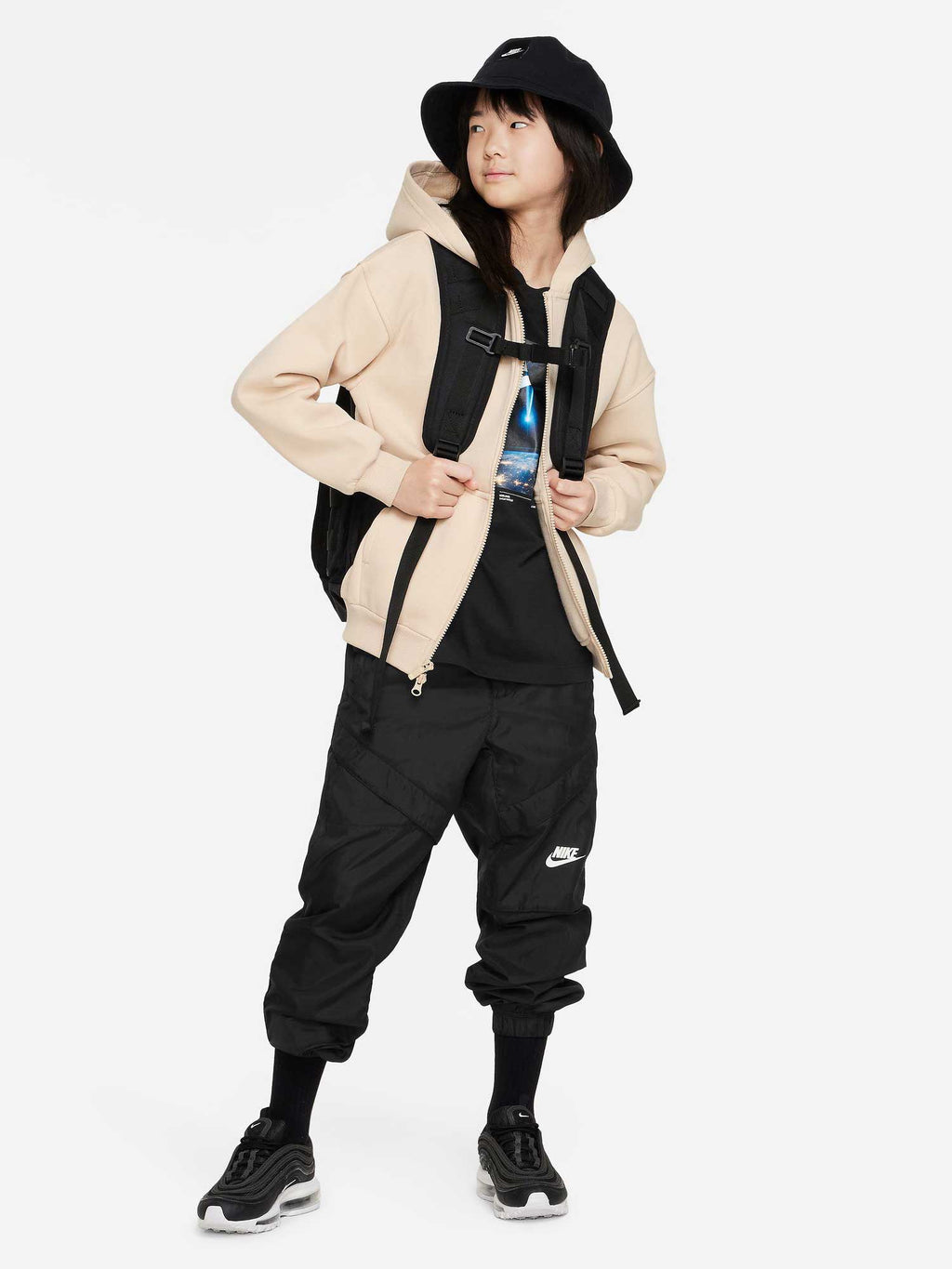 NIKE Суитшърт G NSW CLUB FLC OVRSZD FZ LBR