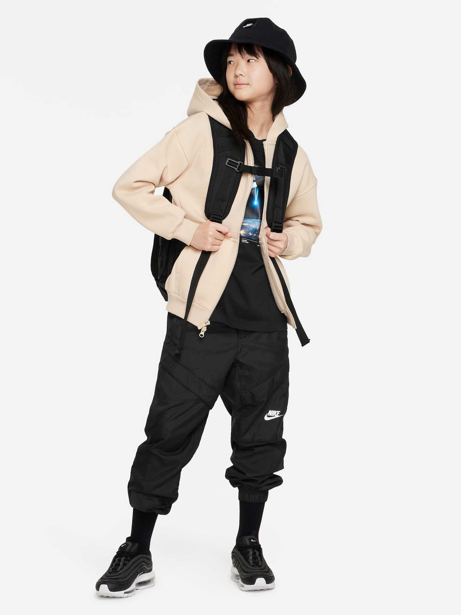 NIKE Суитшърт G NSW CLUB FLC OVRSZD FZ LBR