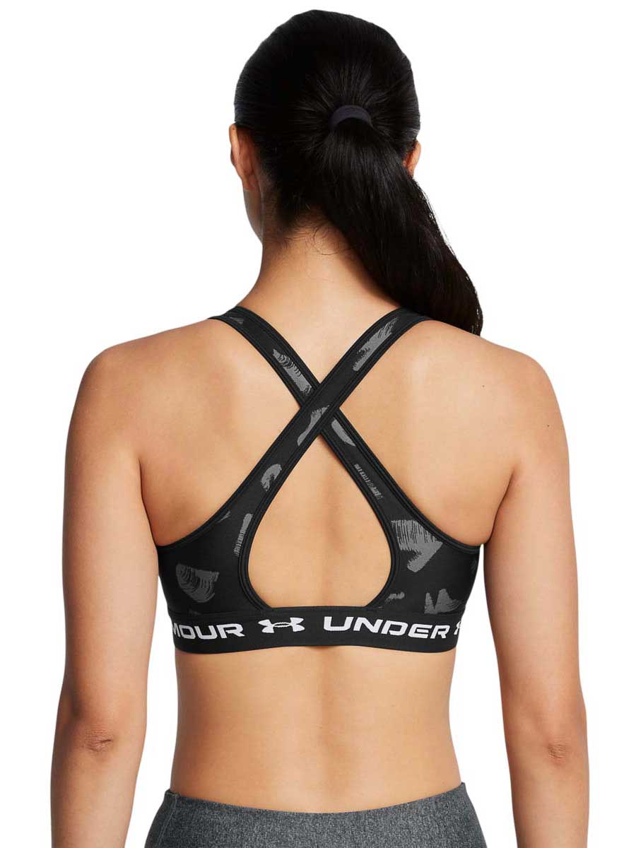 UNDER ARMOUR Спортен сутиен Crossback Mid Print