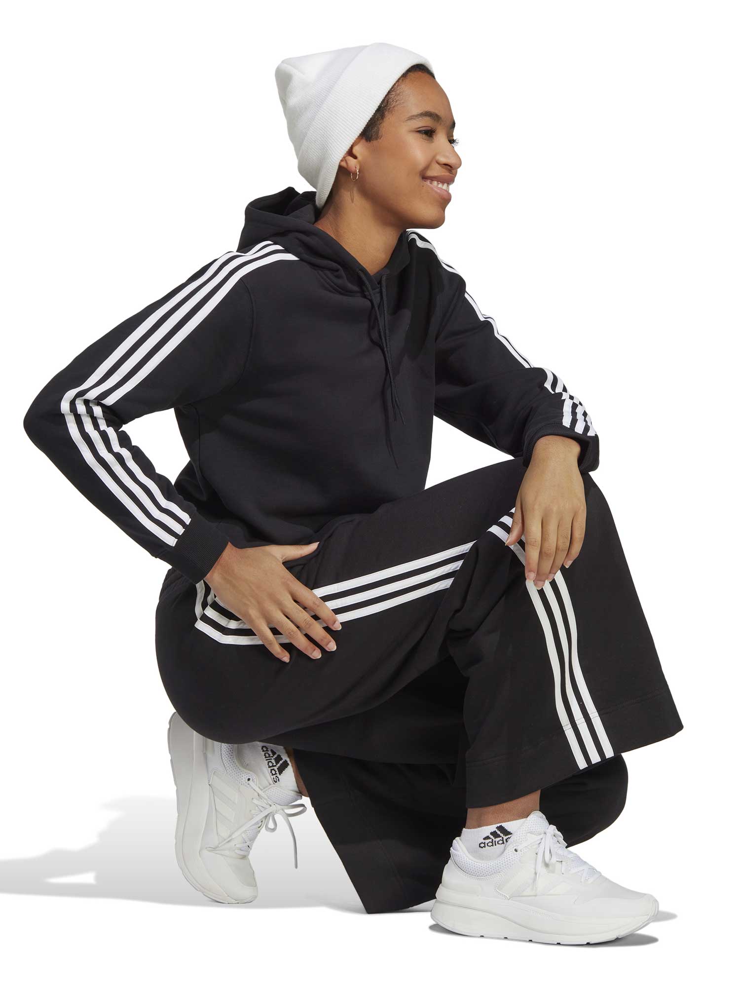 ADIDAS SPORTSWEAR Суитшърт Essentials 3-Stripes French Terry Crop