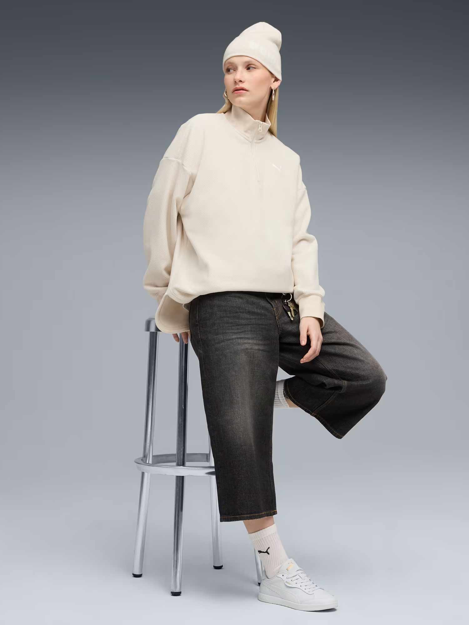 PUMA Блуза HER Oversized Half-Zip Winterized Crew