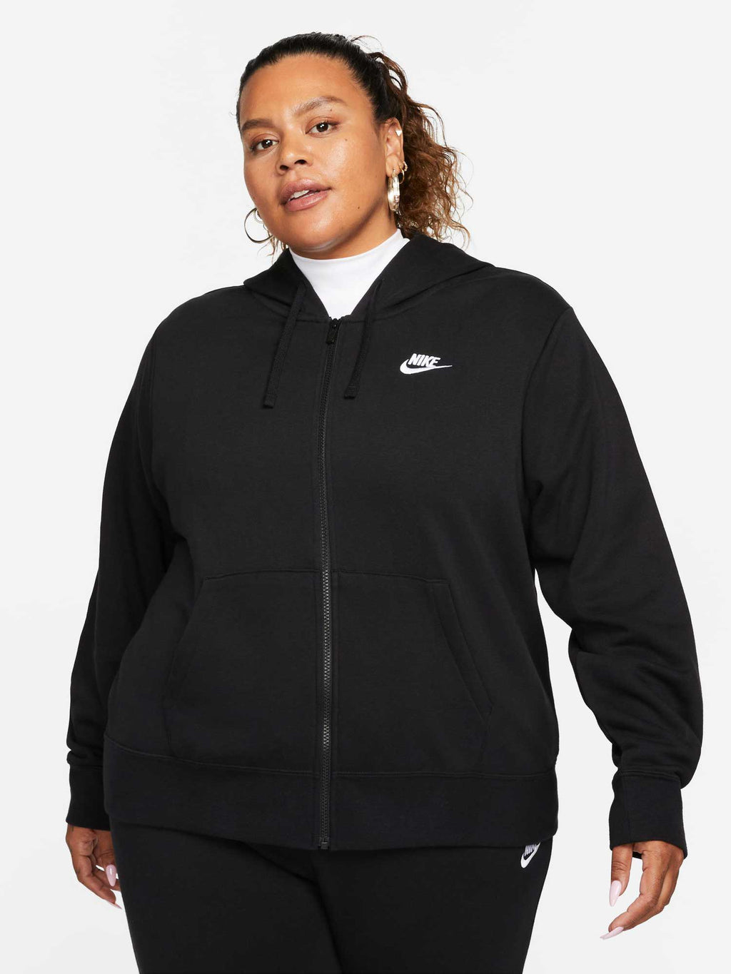 NIKE Суитшърт W NSW CLUB FLC FZ HDY STD PLUS