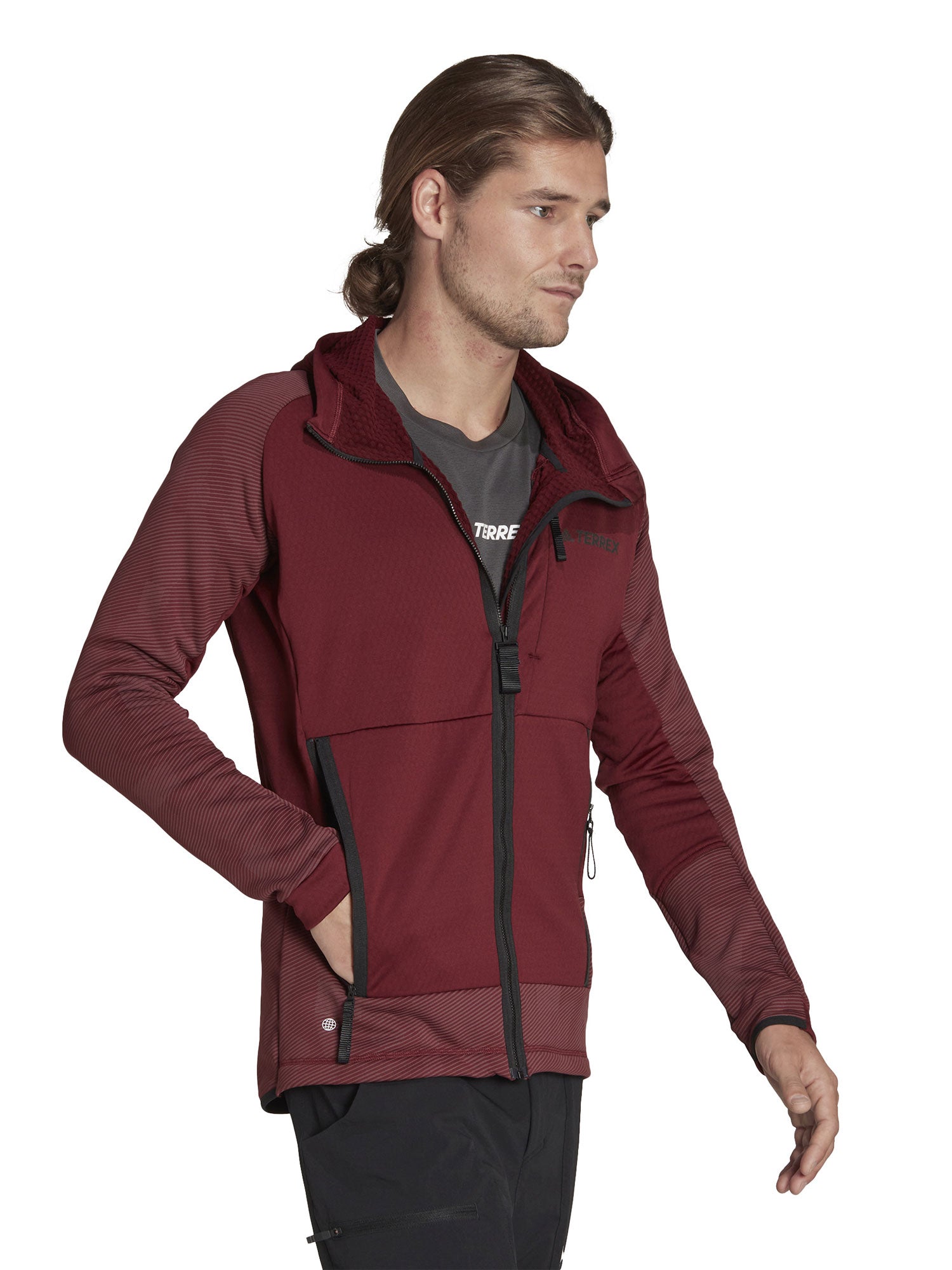 ADIDAS PERFORMANCE Суитшърт Terrex Tech Flooce Hooded Hiking Fleece