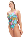 SPEEDO Цял бански ALLOVER DIGITAL TIE-BACK