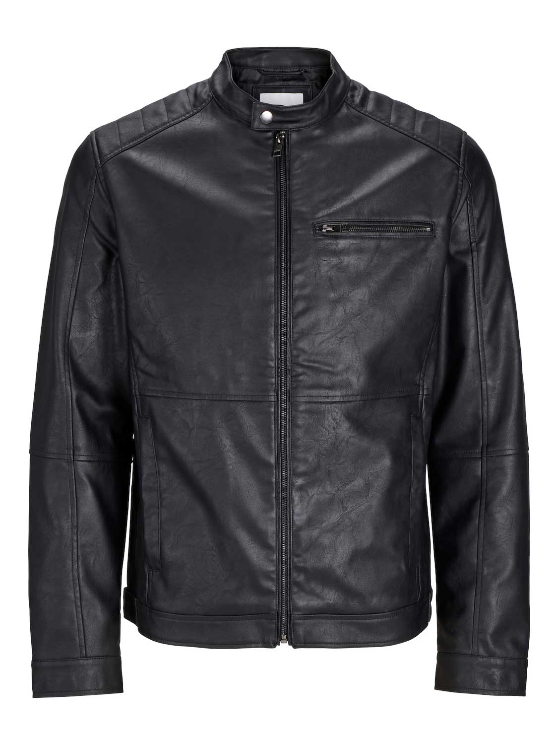JACK & JONES Кожено яке JJEDYLAN PU BIKER JACKET NOOS