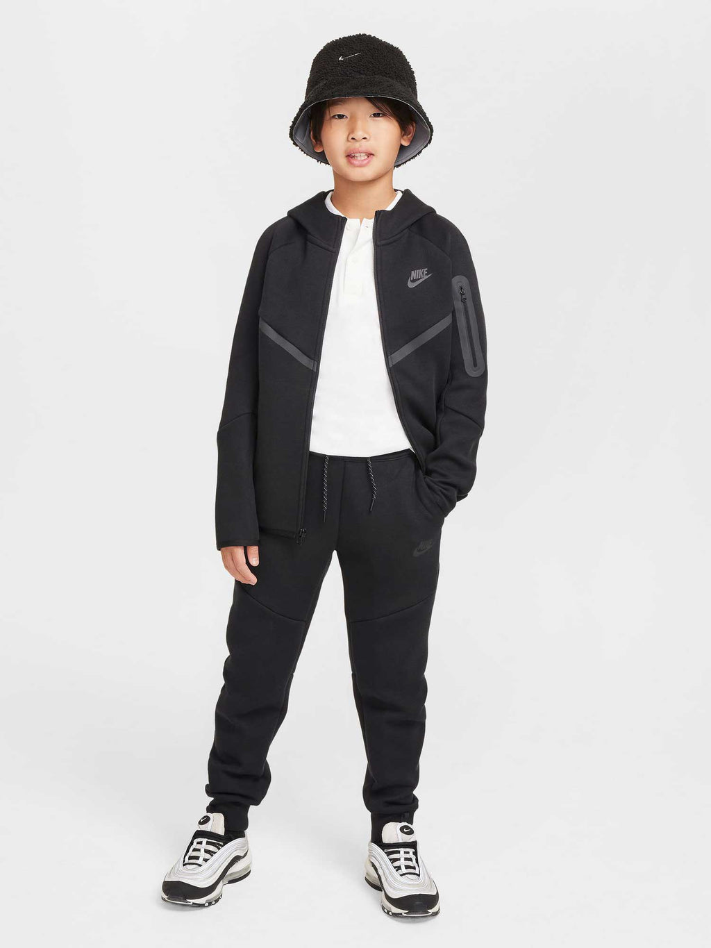 NIKE Суитшърт B NSW TCH FLC FZ - PD