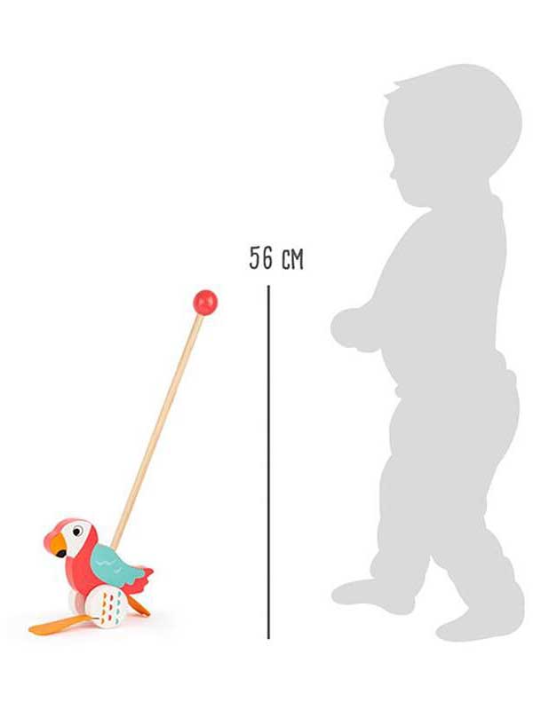 SMALL FOOT Играчка за бутане Папагал - дървена