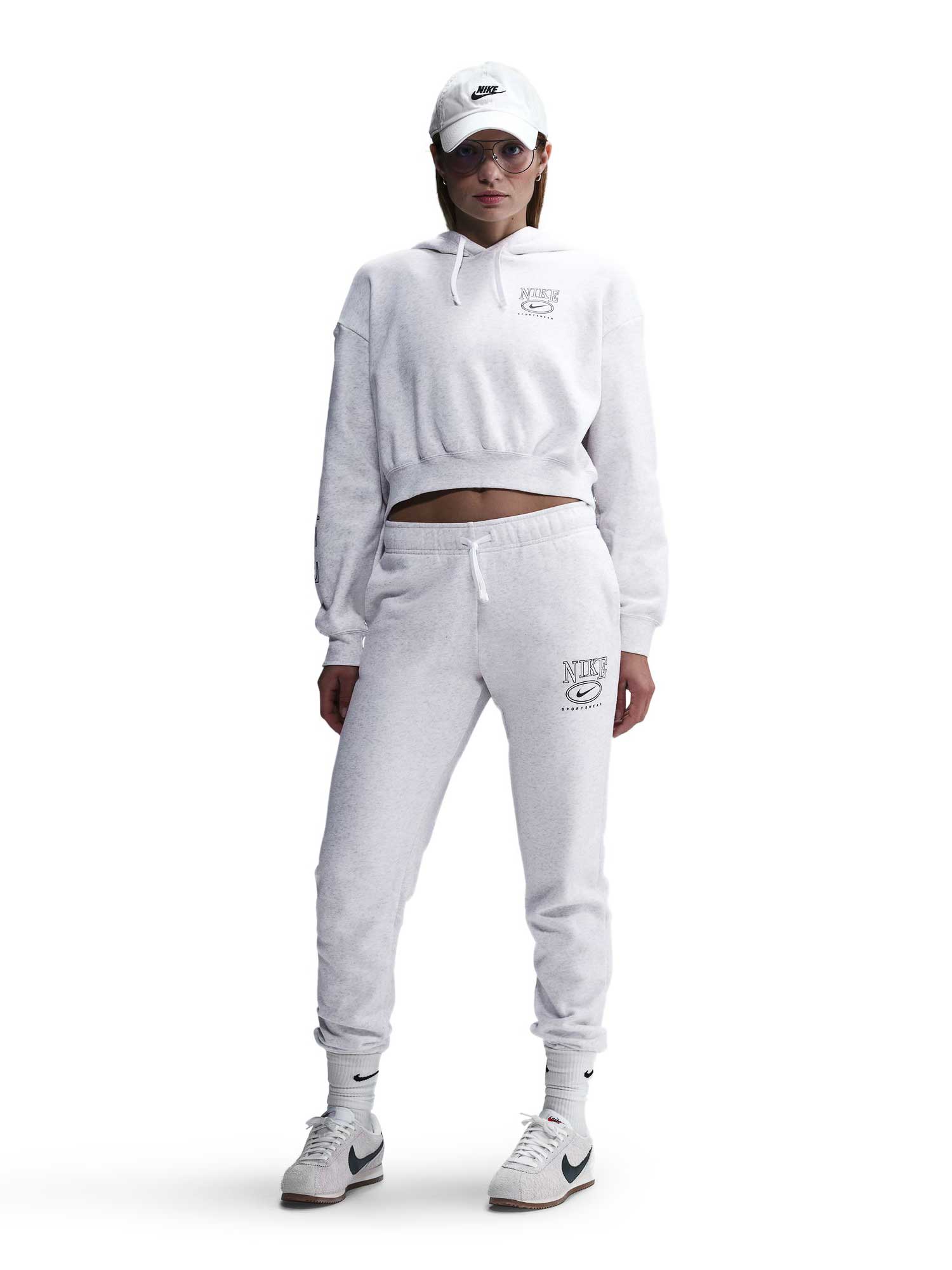 NIKE Спортно долнище W NSW CLUB FLC MR GFX STD PANT