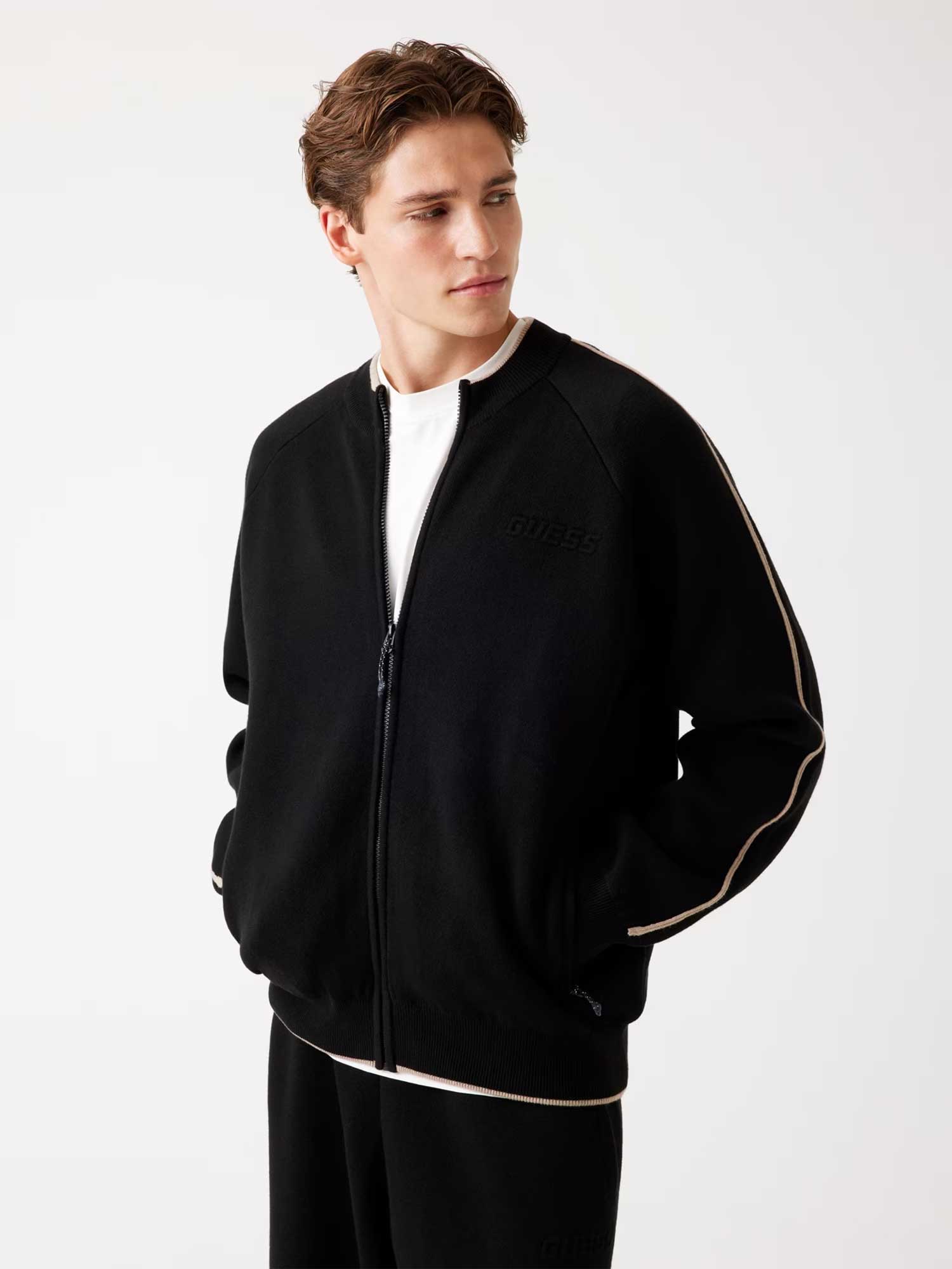 GUESS Спортно горнище YAKI ZIPPED SWEATSHI