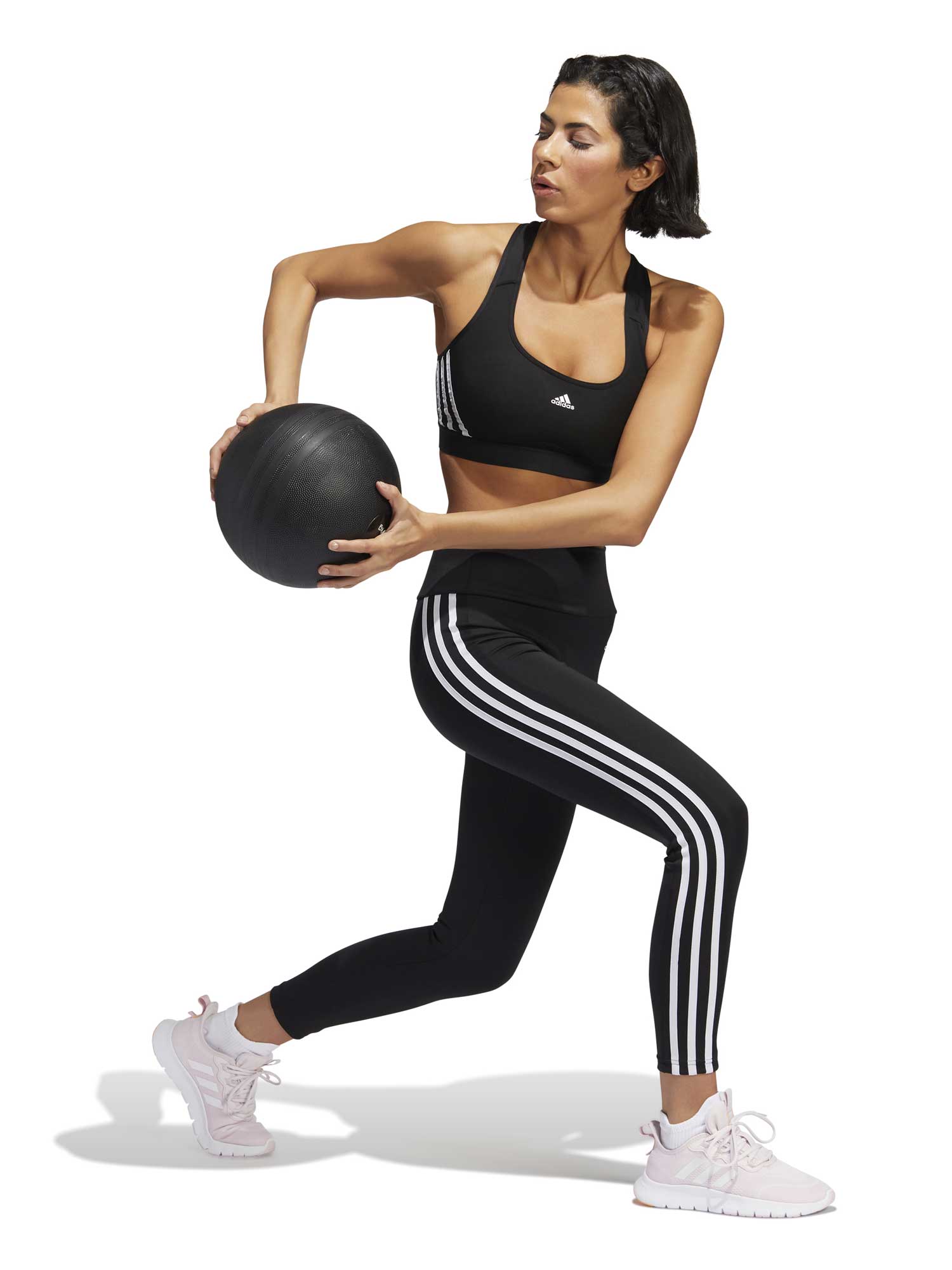 ADIDAS PERFORMANCE Спортен сутиен Powerreact 3-Stripes