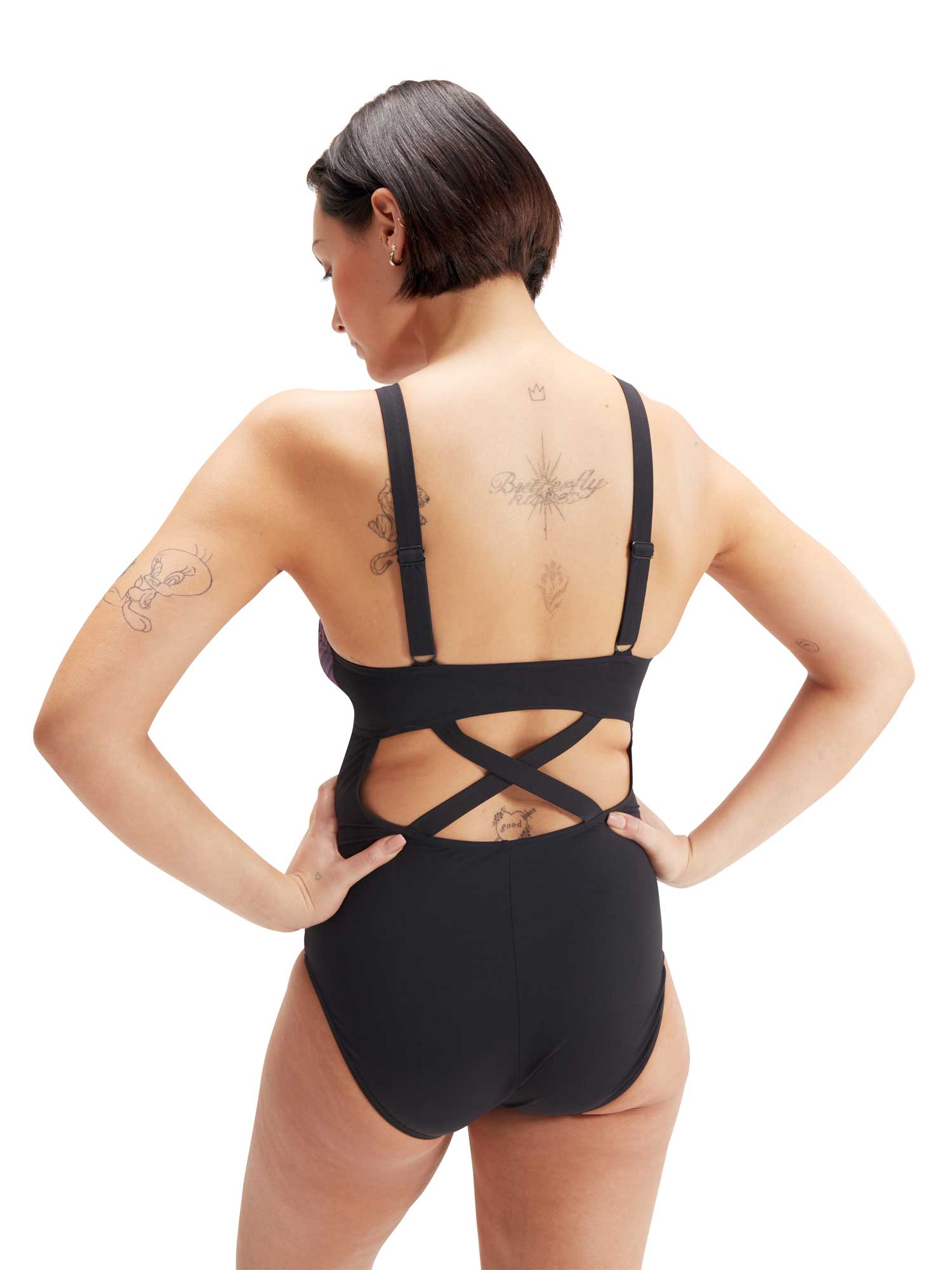 SPEEDO Цял бански WOMENS SHAPING ENLACE PRINTED