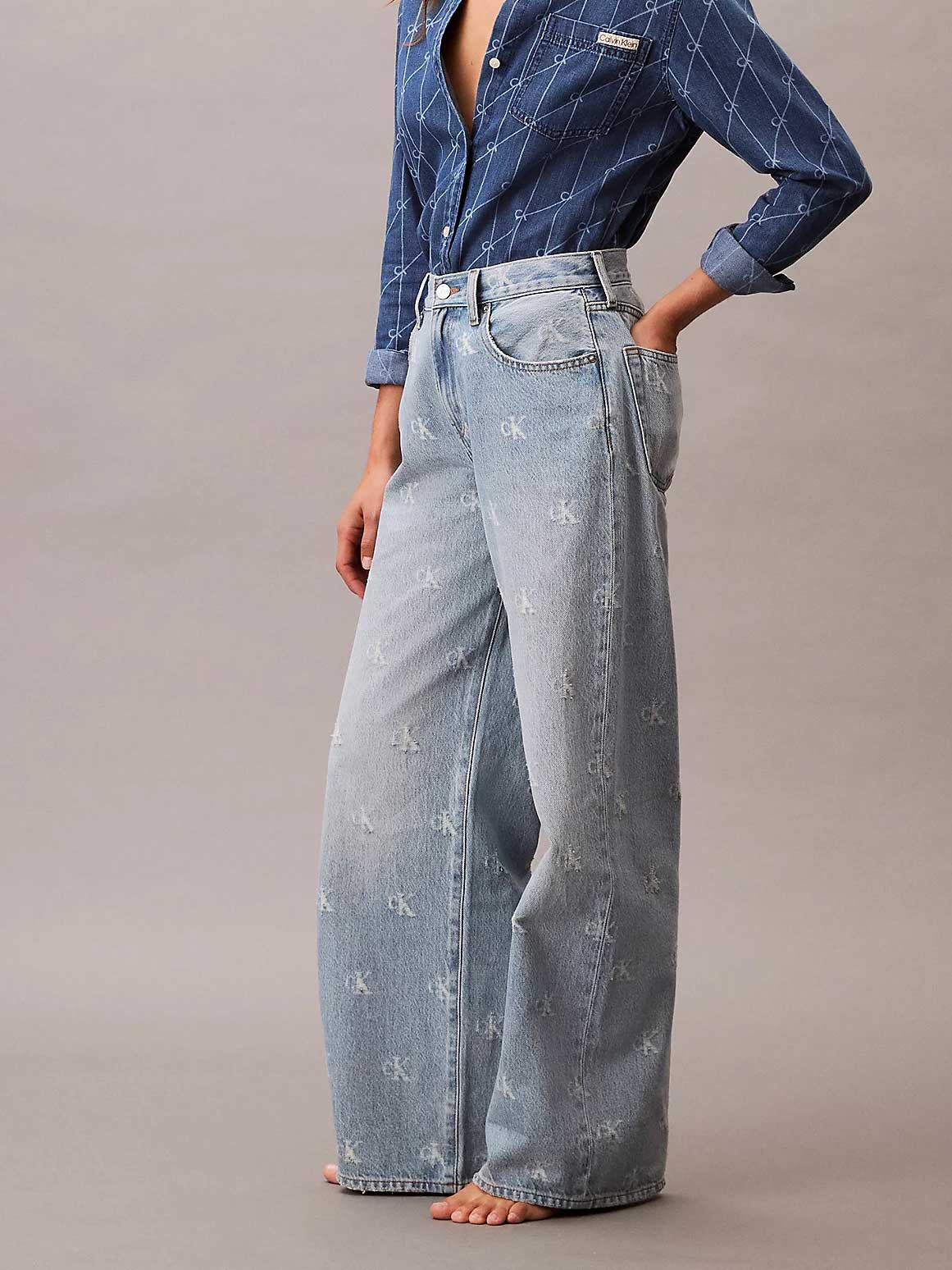Calvin Klein Jeans Дънки TH WD LG CK DSTRSSD