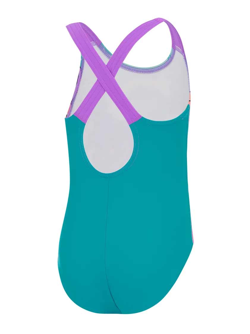 SPEEDO Цял бански GIRLS LEARN TO SWIM PRINTED CROSSBACK