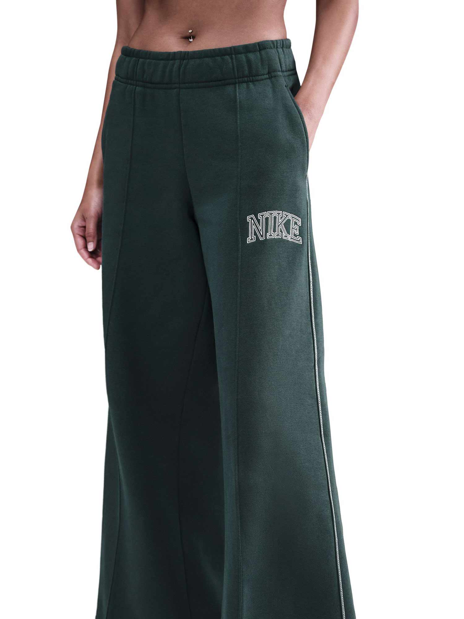 NIKE Спортно долнище W NSW PHNX FLC LOGO WIDE LEG