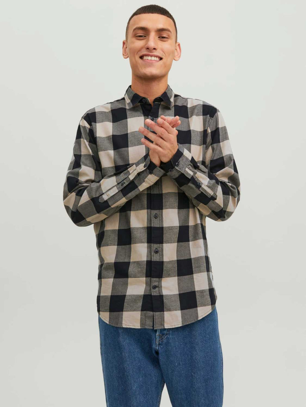 JACK & JONES Риза JJEGINGHAM TWILL SHIRT L/S NOOS