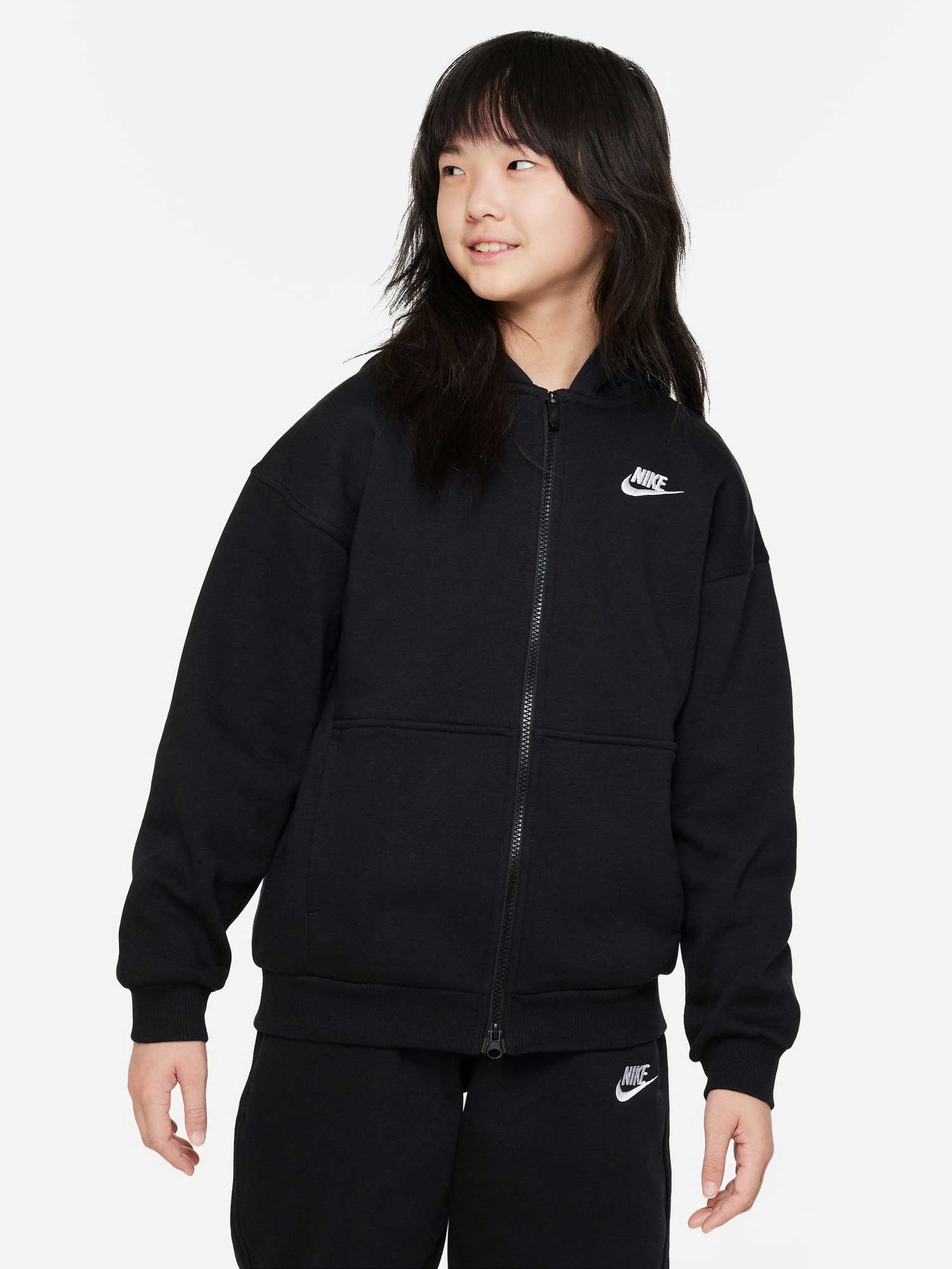 NIKE Суитшърт G NSW CLUB FLC OVRSZD FZ LBR