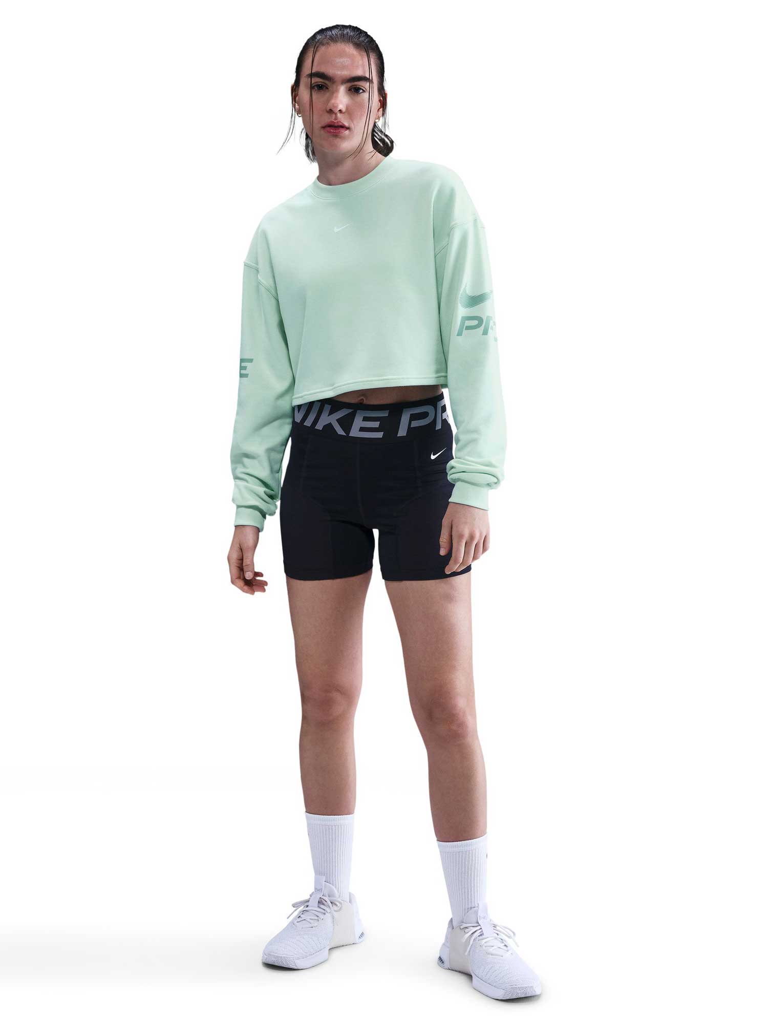 NIKE Блуза W NP DF FLC CREW TT GRX
