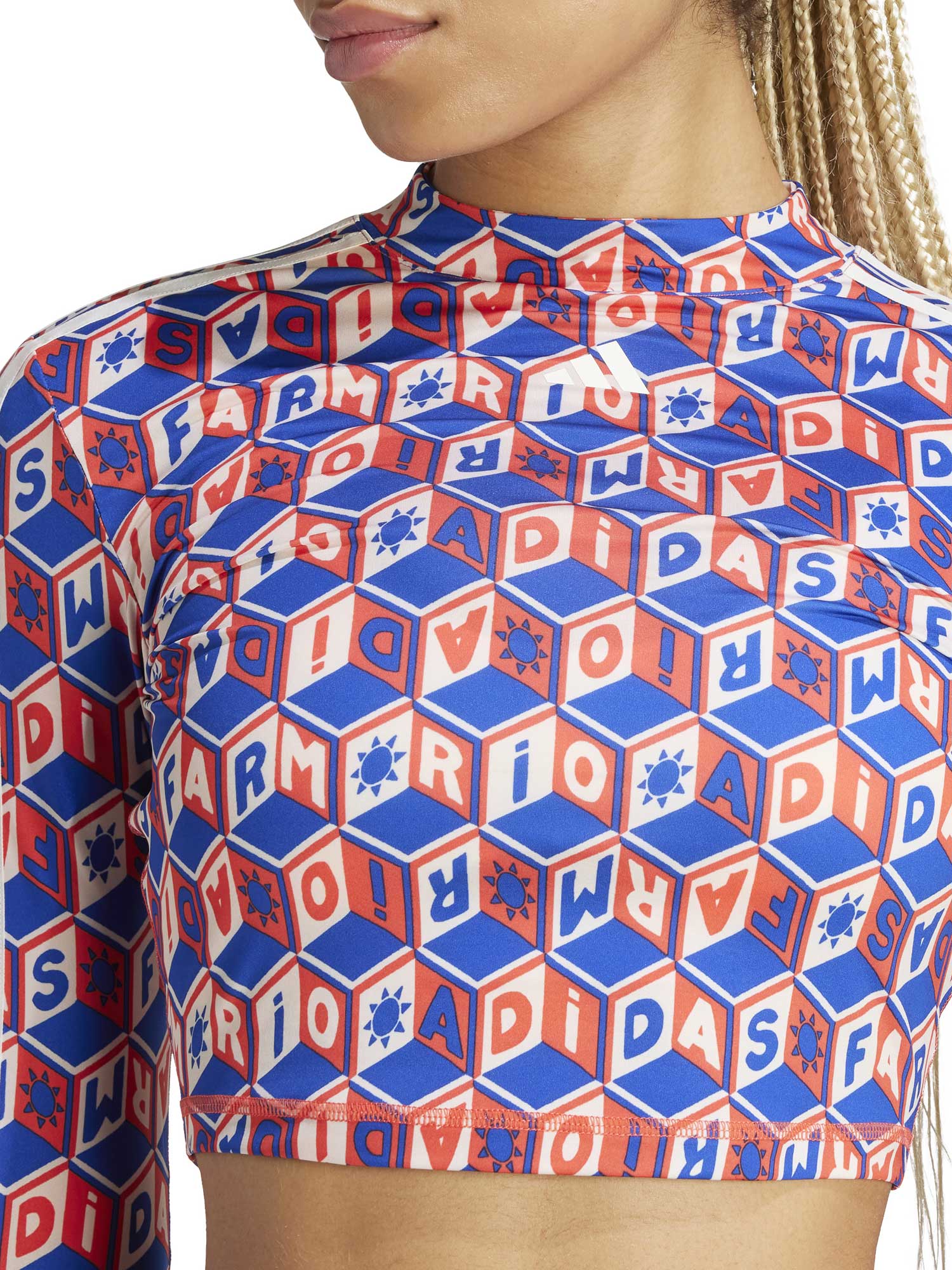 ADIDAS PERFORMANCE Блуза x FARM Rio Crop Long Sleeve Sweatshirt