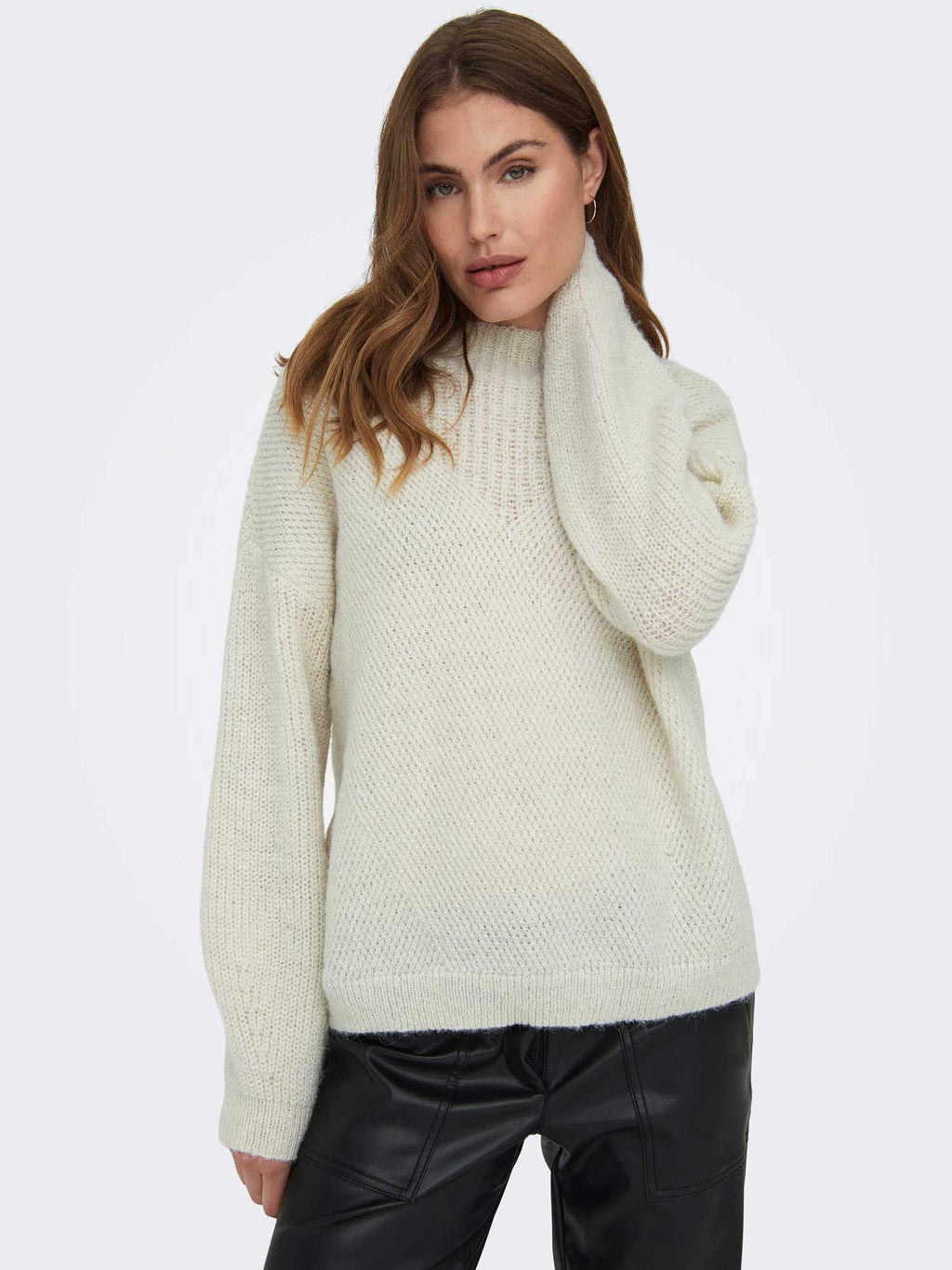 ONLY Пуловер ONLALISA LIFE L/S STRUC HIGH NECK CC KNT