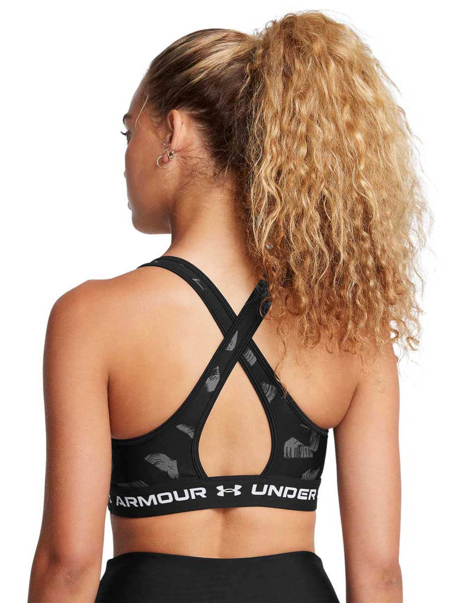 UNDER ARMOUR Спортен сутиен Crossback Mid Print