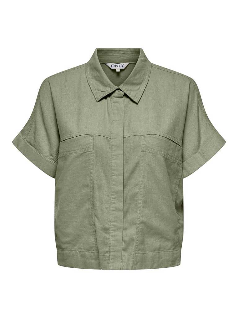 ONLY Риза ONLCARO S/S LINEN BL BOXY SHIRT CC PNT