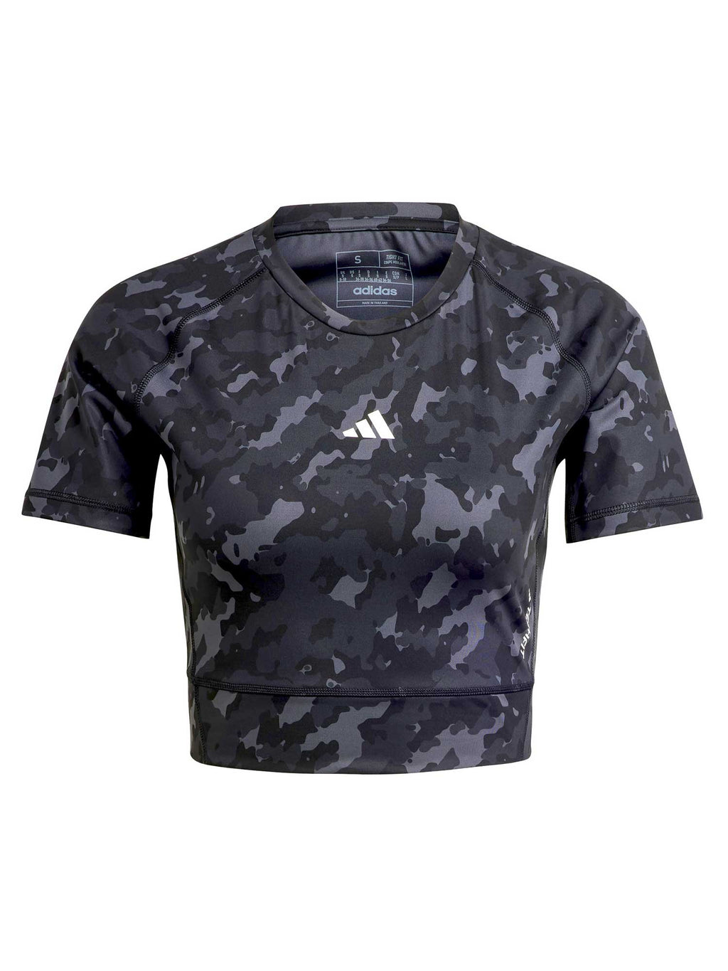 ADIDAS PERFORMANCE Тениска Techfit Camo Print Crop Training