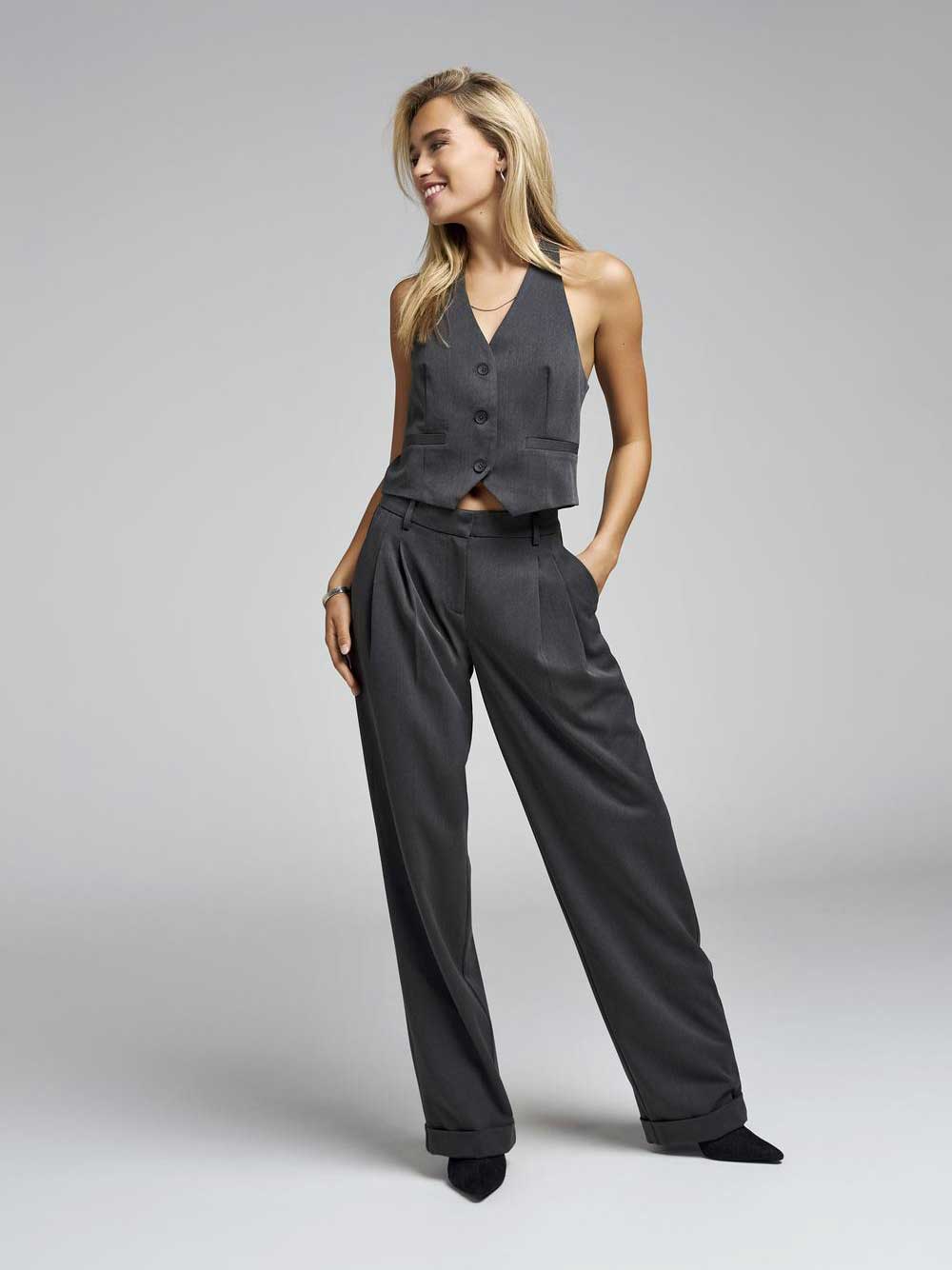 ONLY Панталон ONLSULAJMA LIFE MW STRAIGHT PANT CC TLR