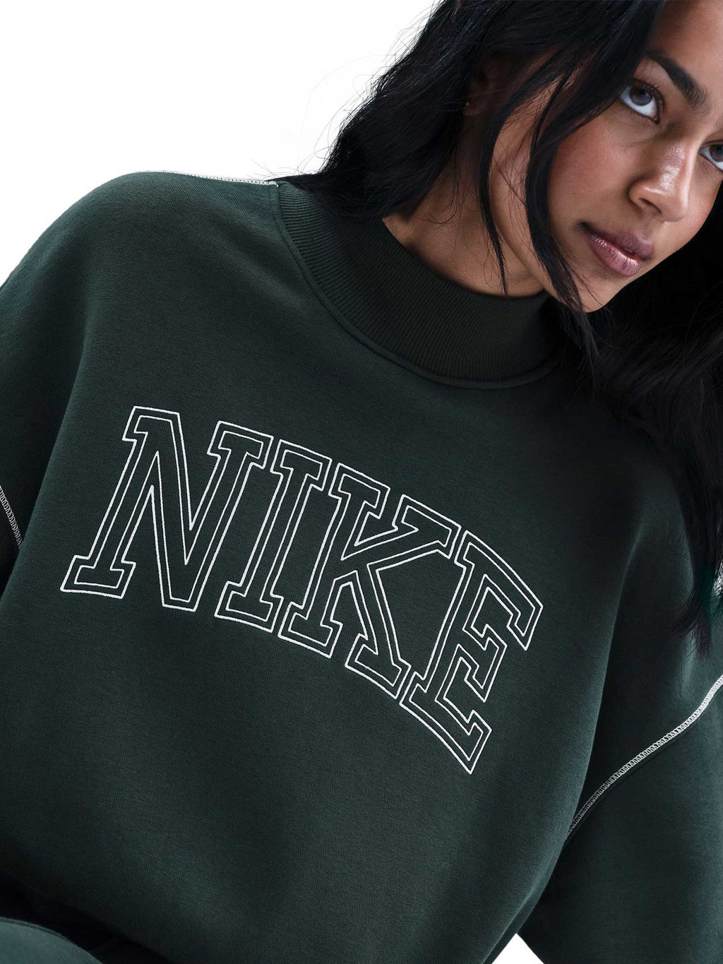 NIKE Блуза W NSW PHNX FLC LOGO MOCK NECK