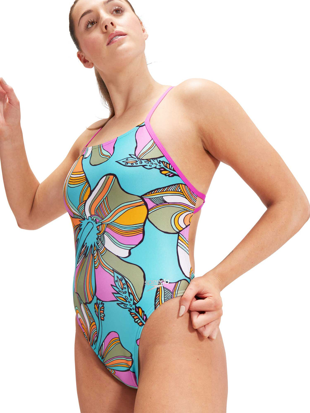 SPEEDO Цял бански ALLOVER DIGITAL TIE-BACK