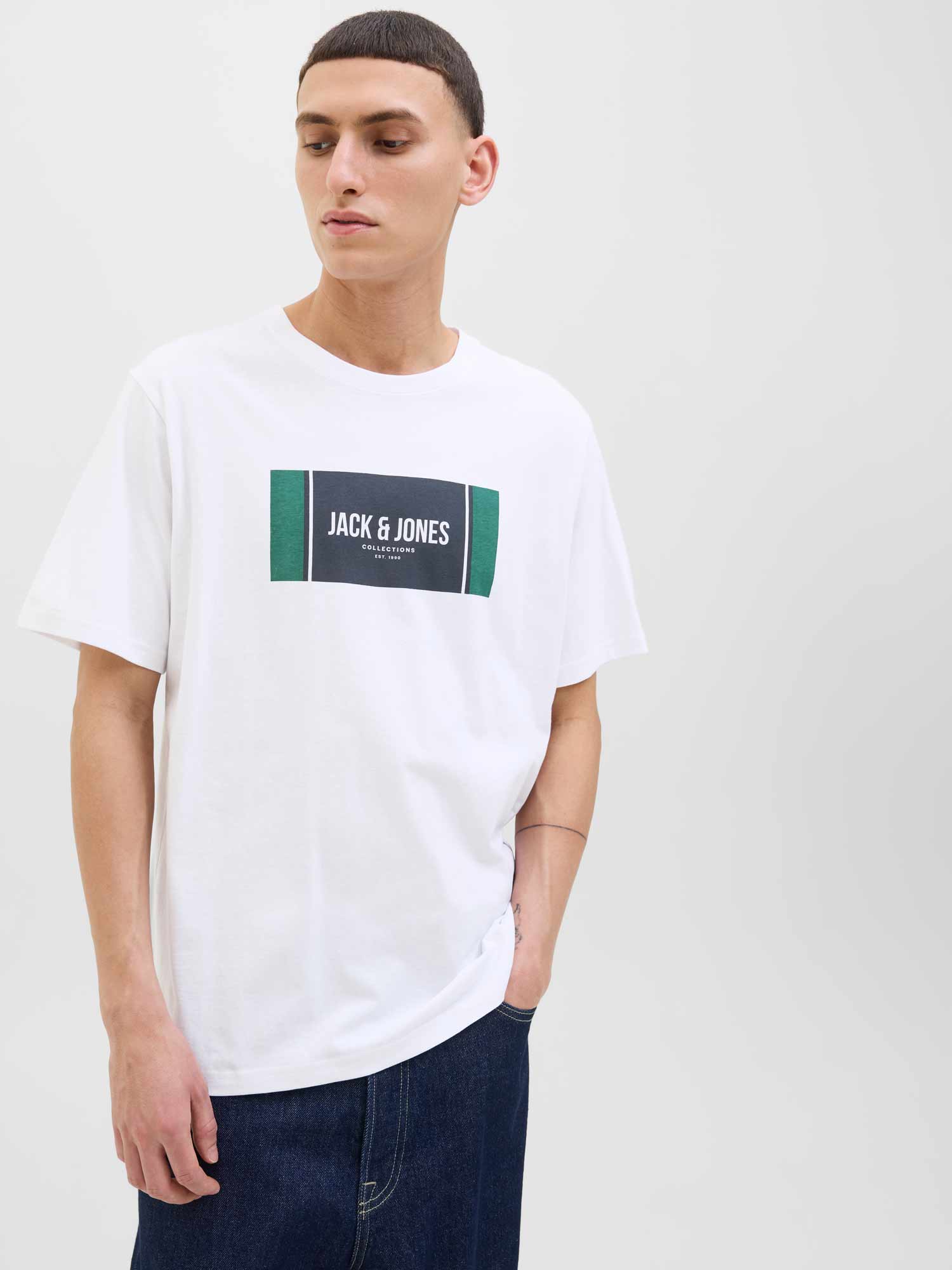 JACK & JONES Тениска JJHAYATO TEE SS CREW NECK BTS LN