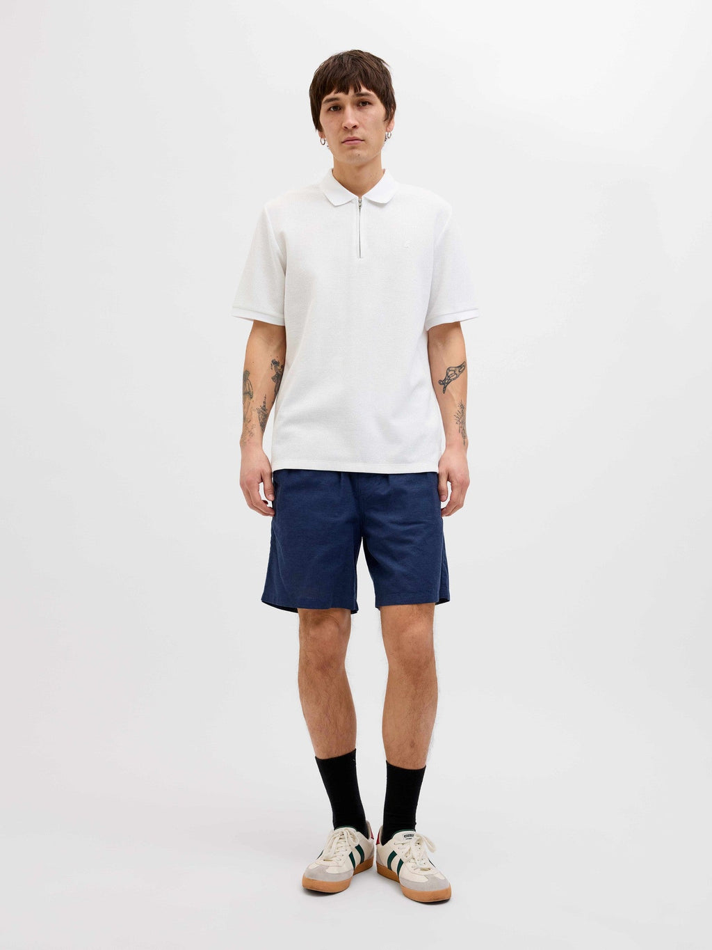 JACK & JONES Тениска JJEAUSTIN ZIP POLO SS NOOS