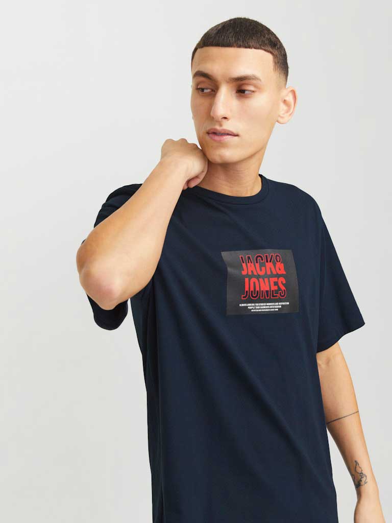 JACK & JONES Тениска JJHUDSON TEE SS CREW NECK LN