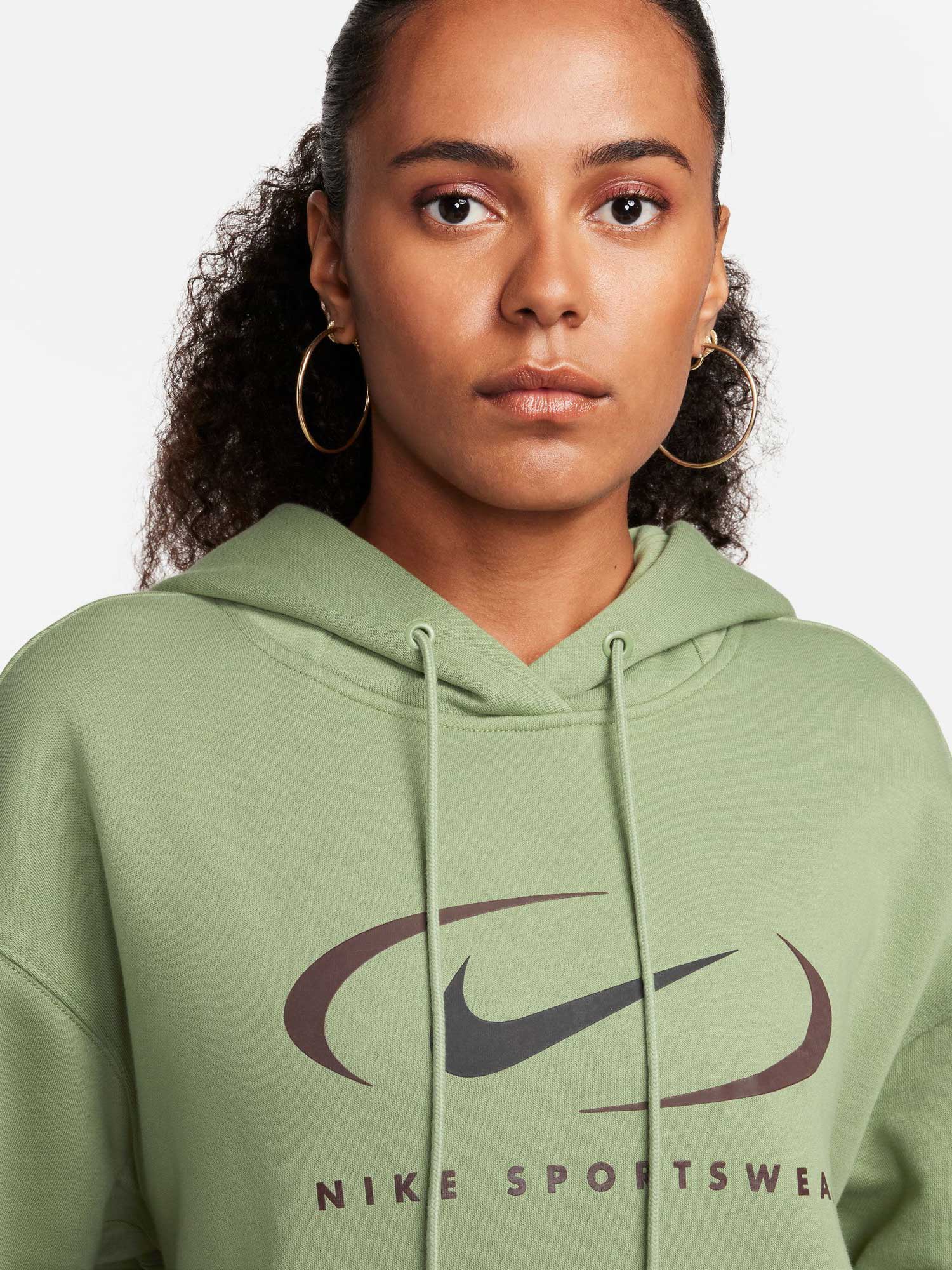 NIKE Суитшърт W NSW FLC OS PO HDY SWSH