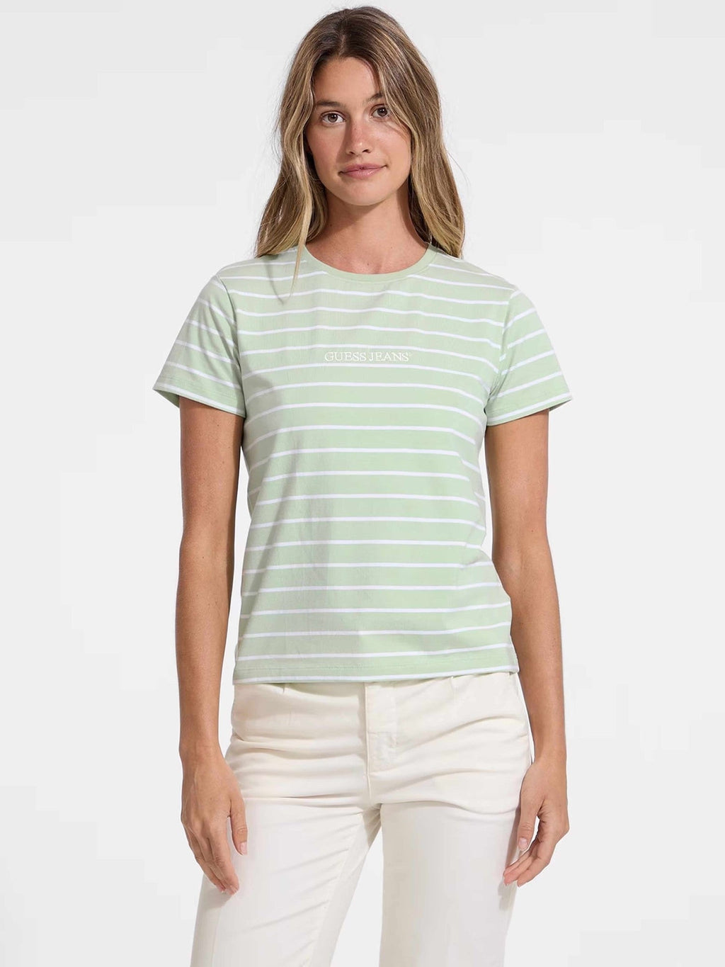 GUESS JEANS Тениска GJ SS CN REG YD STRIPED TEE