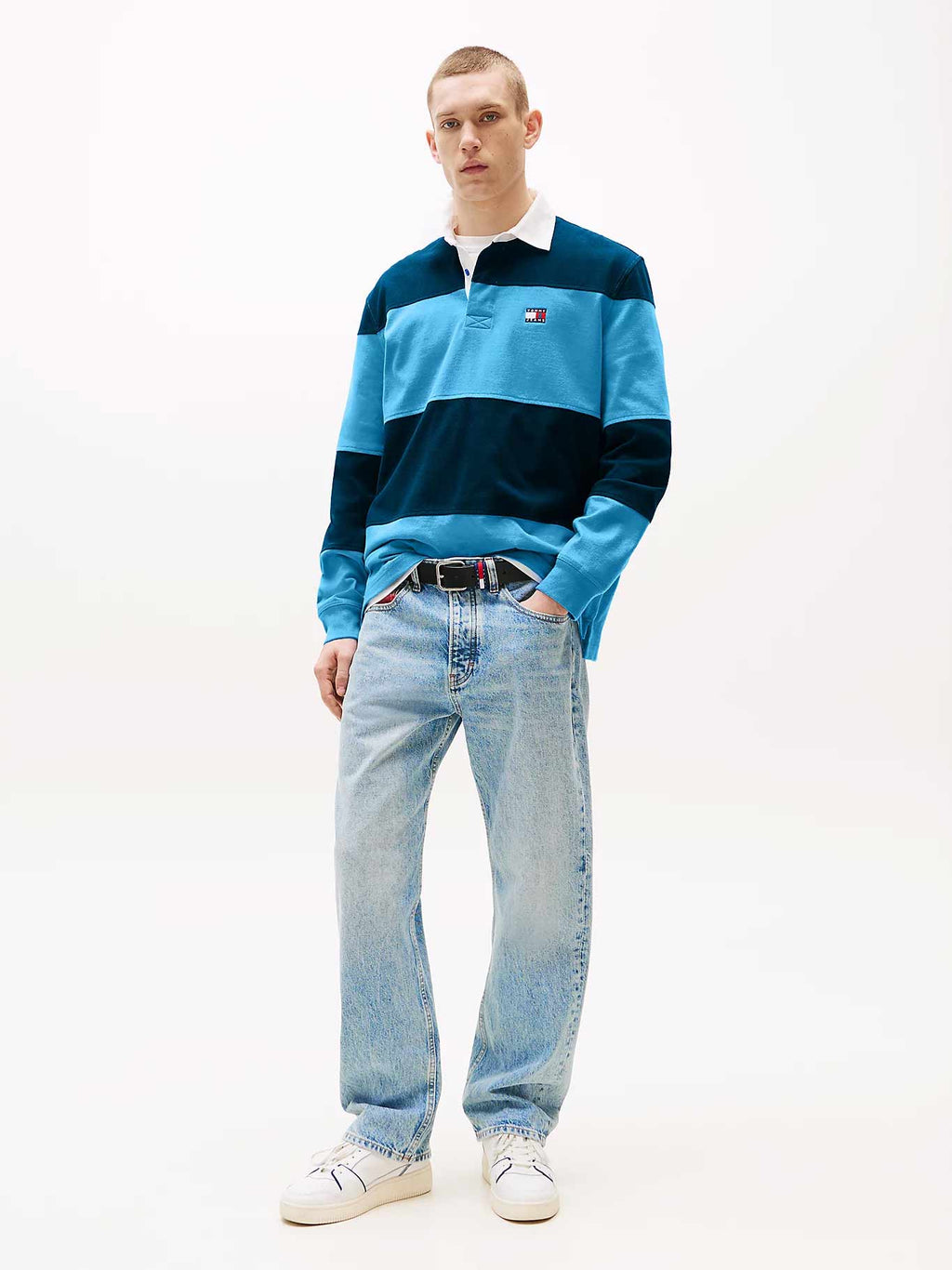 TOMMY JEANS Тениска TJM RLX FIT COLORBLOCK RUGBY E