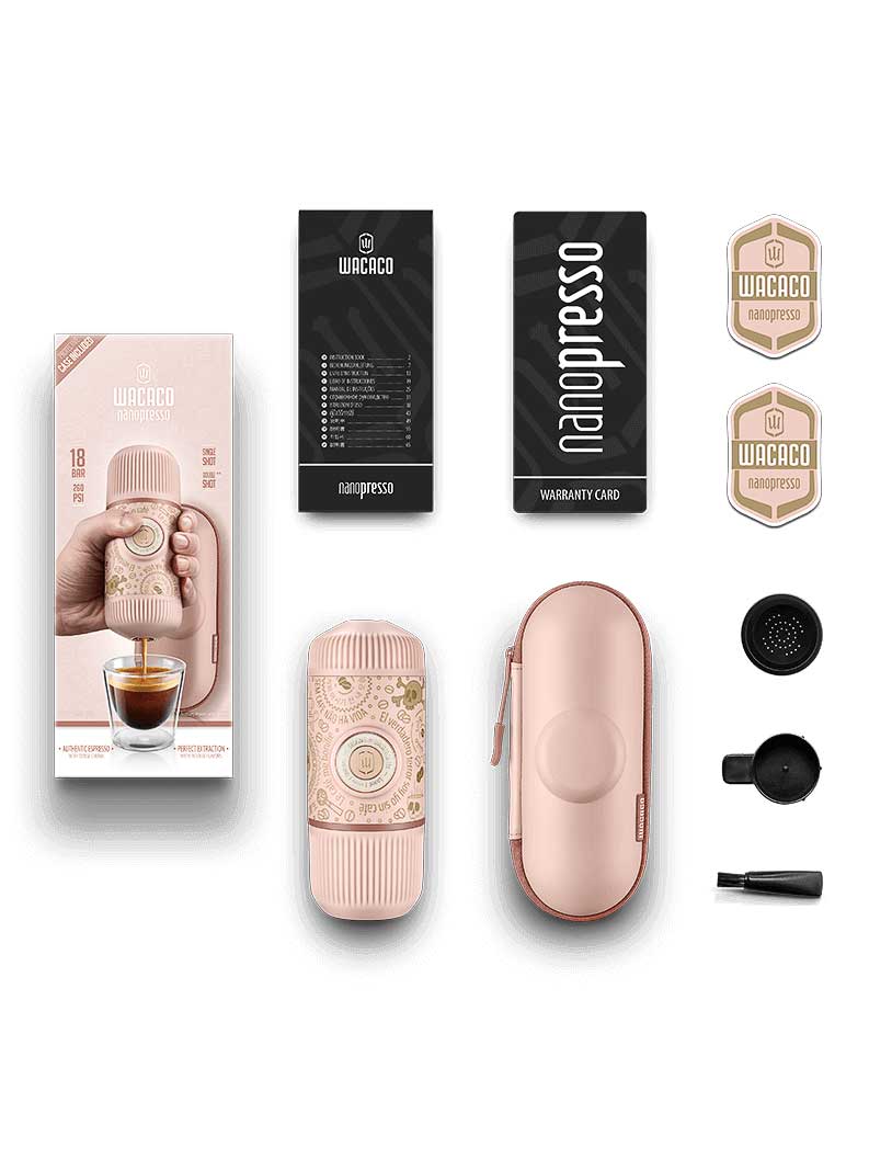 WACACO Кафемашина Nanopresso Classic + калъф, Souls Pink