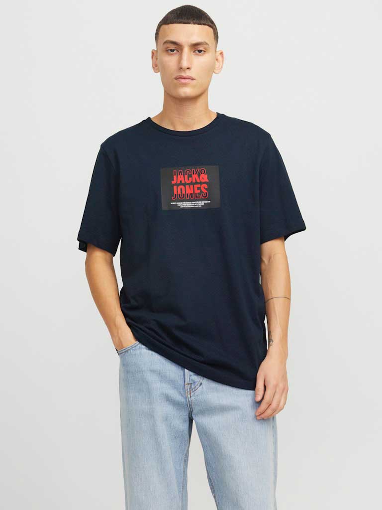 JACK & JONES Тениска JJHUDSON TEE SS CREW NECK LN