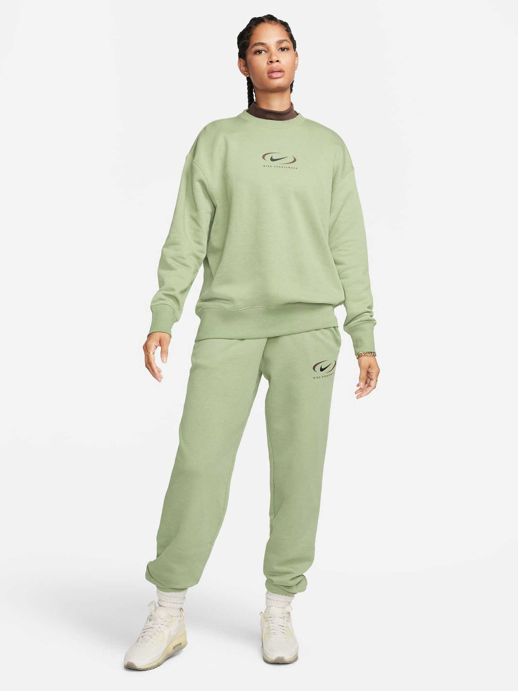 NIKE Блуза W NSW PHNX FLC OS CREW PRNT SW