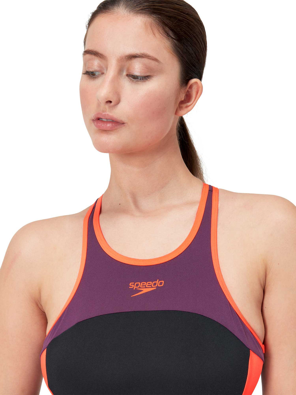SPEEDO Цял бански WOMENS HIGH NECK SPLICE CROSS BACK