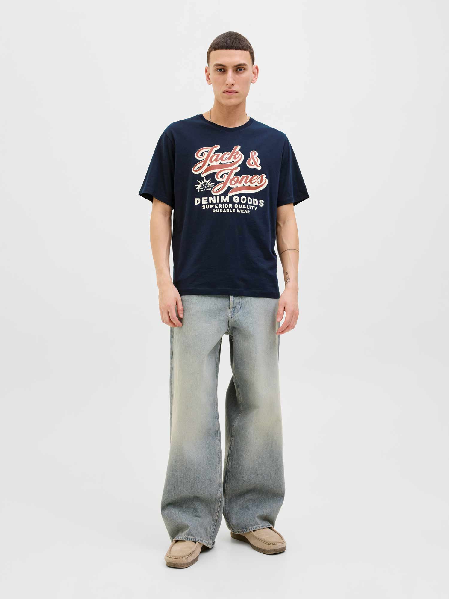 JACK & JONES Тениска JJELOGO TEE SS O-NECK 2 COL AW25 SN
