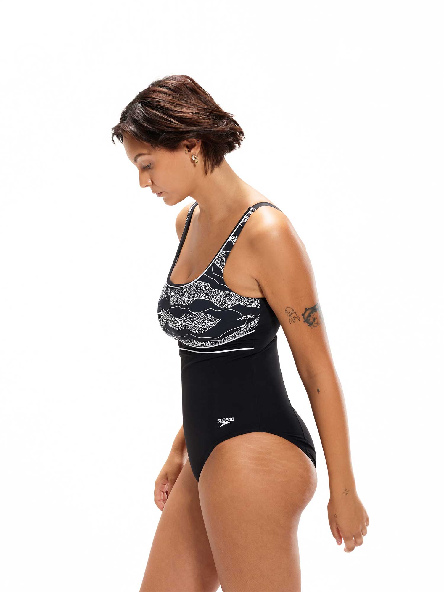 SPEEDO Цял бански WOMENS SHAPING CONTOURECLIPSE PRINTED