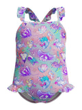 SPEEDO Цял бански GIRLS DIGITAL FRILL THINSTRAP