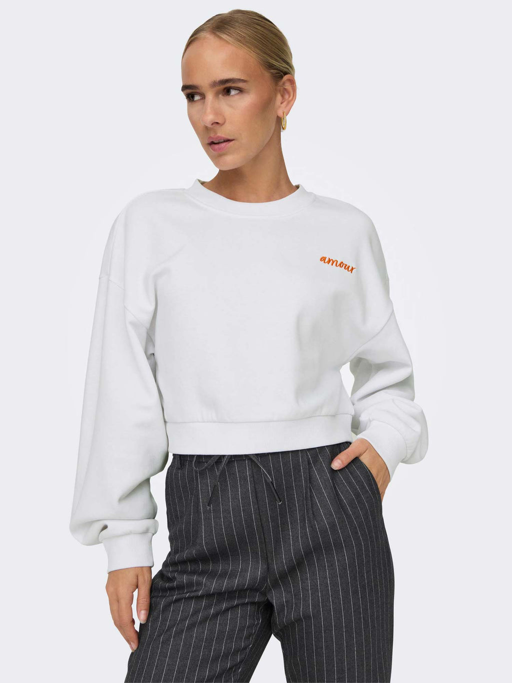 ONLY Блуза ONLODESSA L/S SHORT O-NECK CC SWT