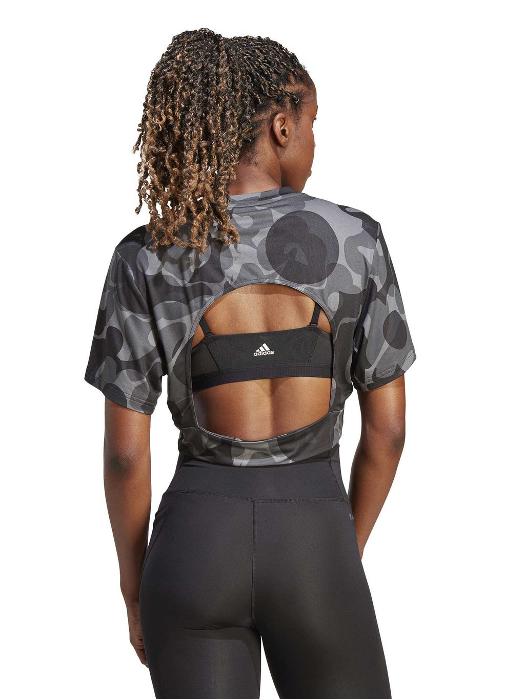 ADIDAS PERFORMANCE Тениска Train Essentials AOP Floral Print Crop