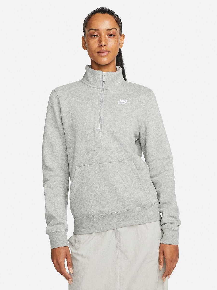NIKE Блуза W CLUB FLC STD QZ