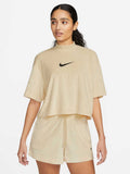 NIKE Тениска W NSW MOCK SS TRRY MS