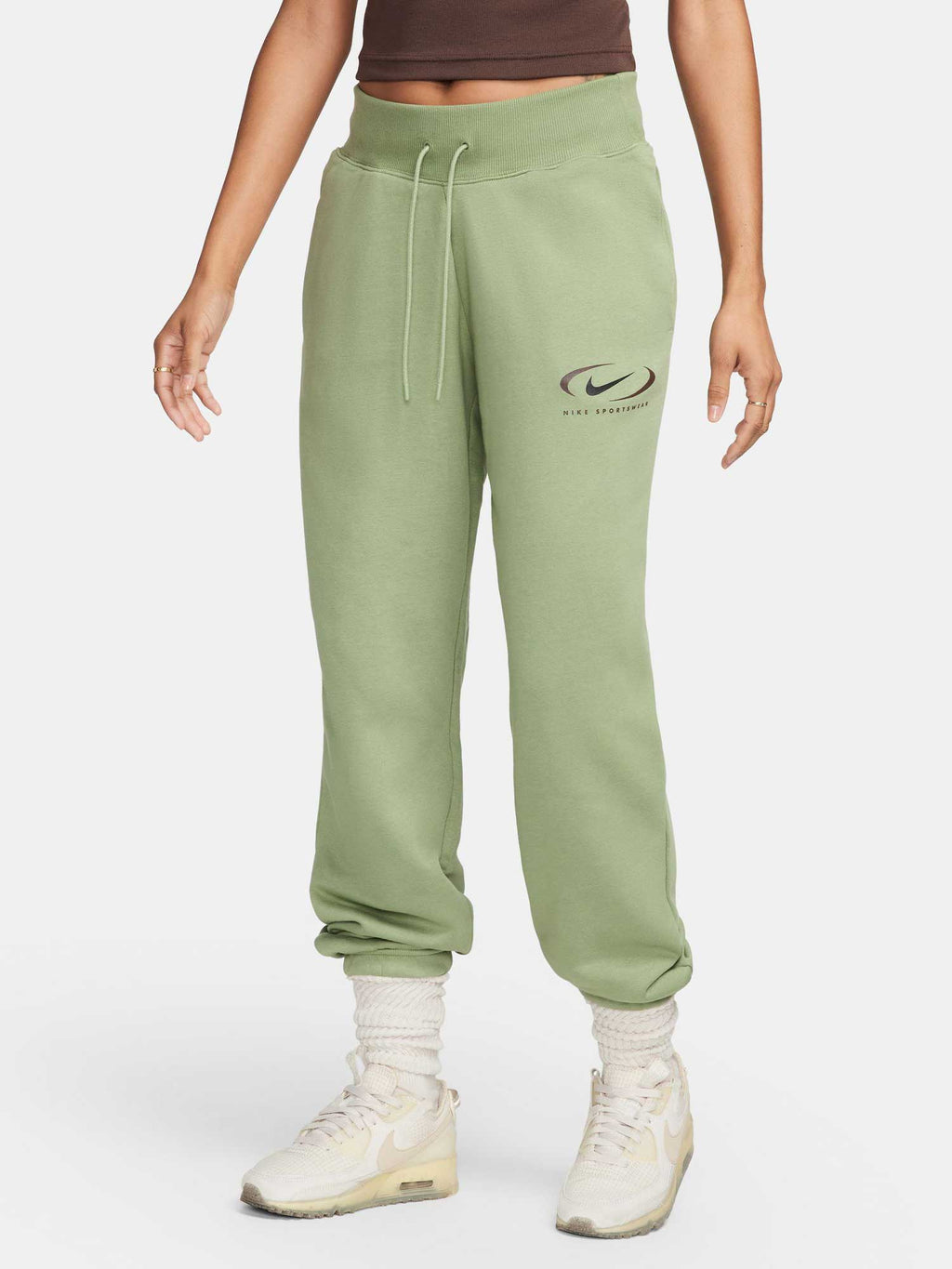 NIKE Спортно долнище W NSW PHNX FLC HR OS PANT PRNT