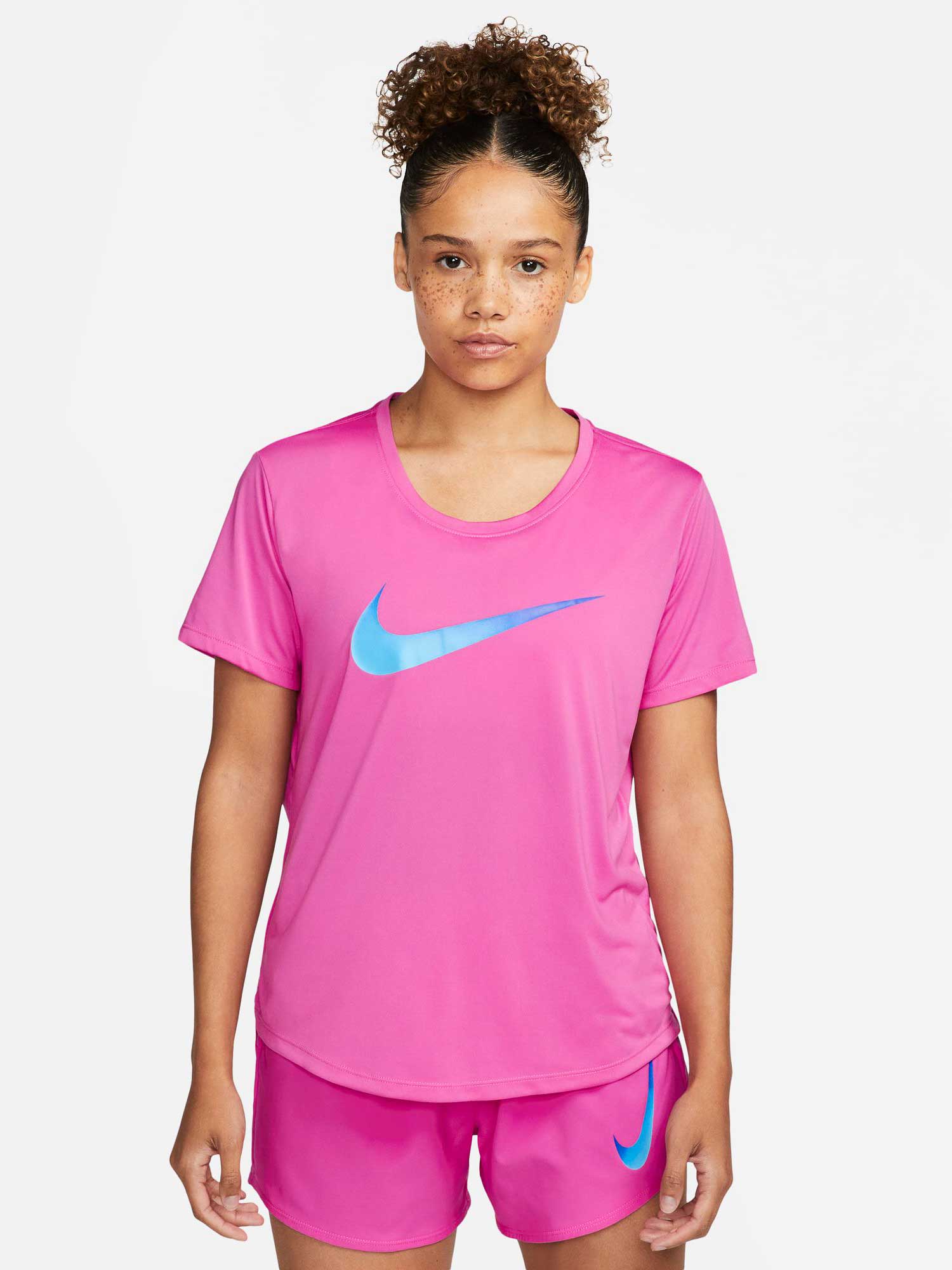 NIKE Тениска W NK ONE DF SWSH HBR SS