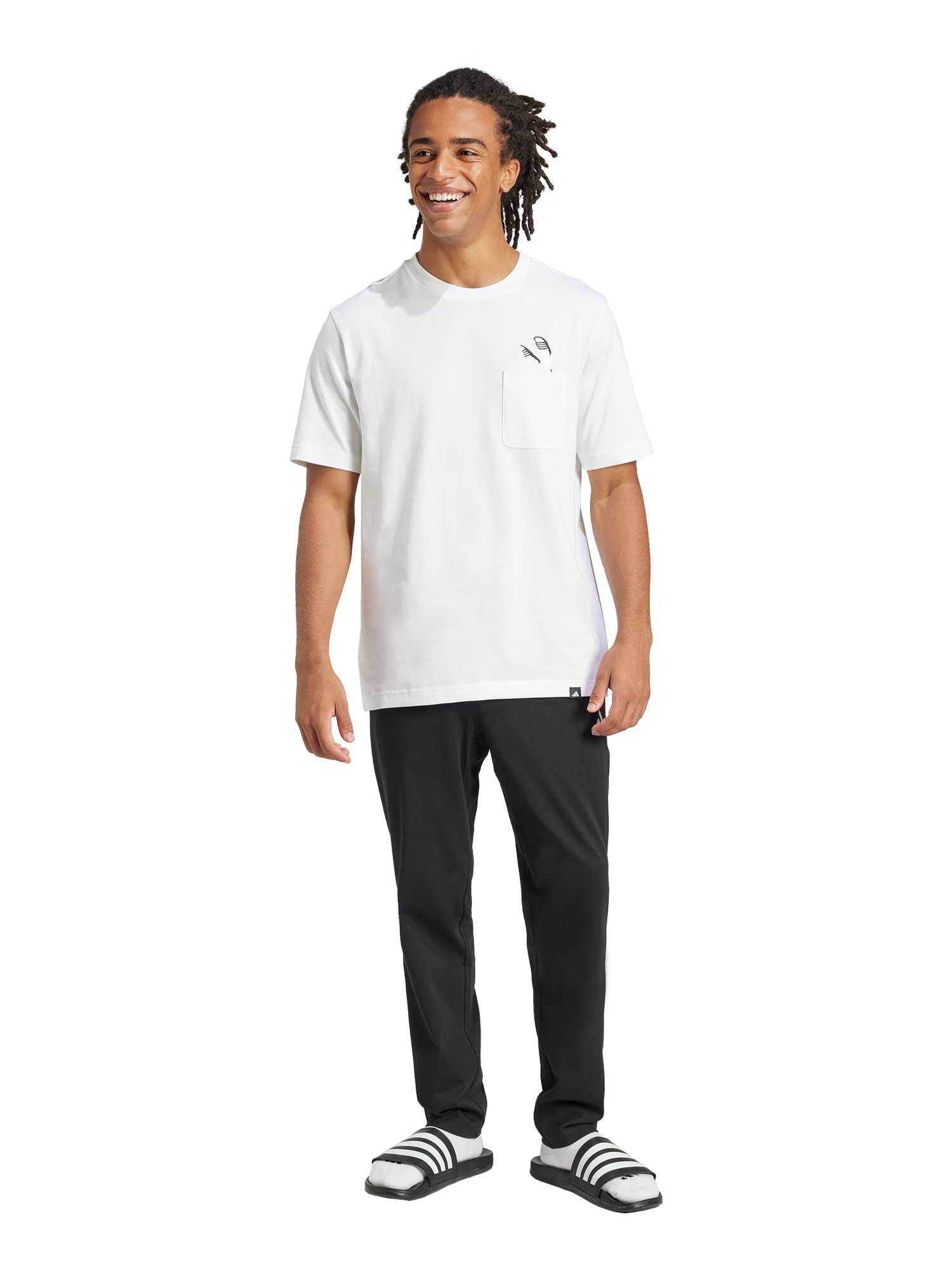 ADIDAS SPORTSWEAR Тениска Lounge Slides Graphic Pocket T-Shirt