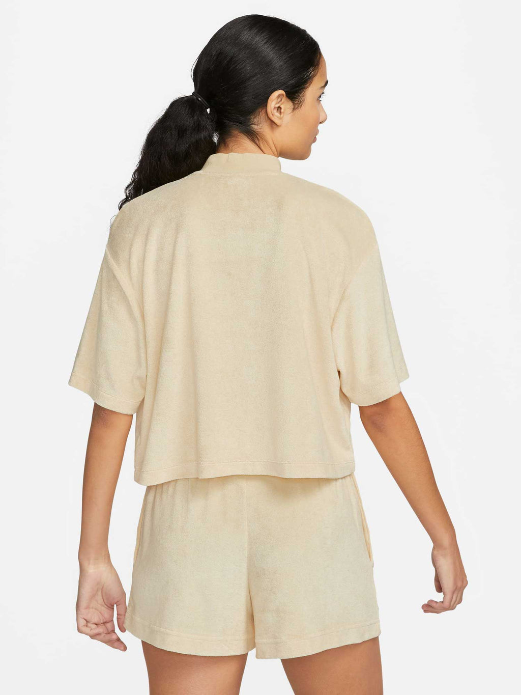 NIKE Тениска W NSW MOCK SS TRRY MS
